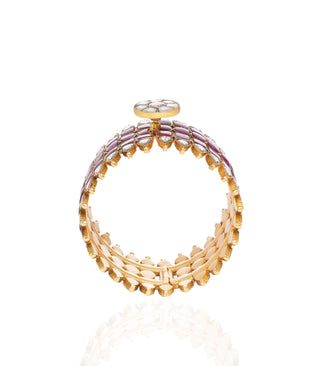 Jayaswi Ruby Kundan Bangle by Preeti Mohan available on Indiaspopup.com