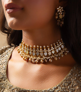 Nimai Mother Of Pearls Choker Set by Preeti Mohan available on Indiaspopup.com