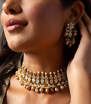 Nimai Mother Of Pearls Choker Set by Preeti Mohan available on Indiaspopup.com