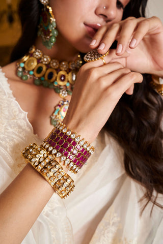 Sadhika Kundan Bangles by Preeti Mohan available on Indiaspopup.com