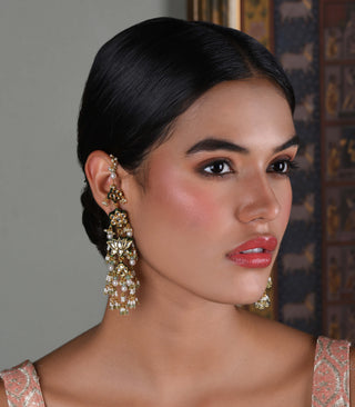 Avni green kundan earring