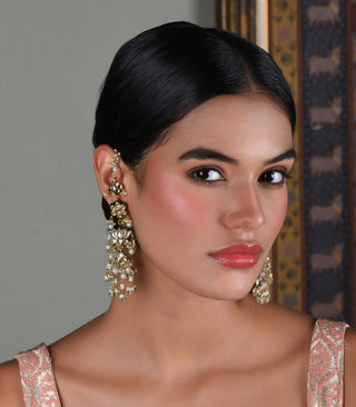 Avni green kundan earring