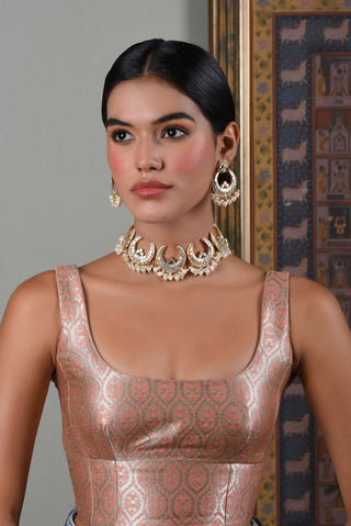 Yashvi mother of pearls choker set