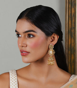 Lavanya white kundan jhumki