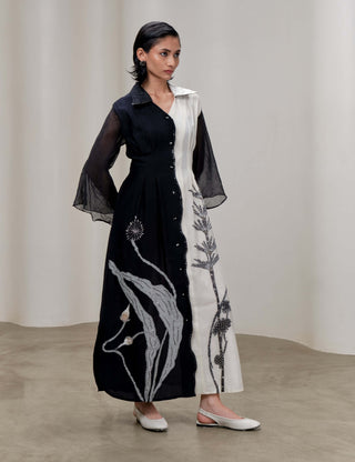 Celeste white and black dress