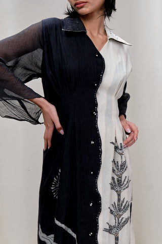 Celeste white and black dress