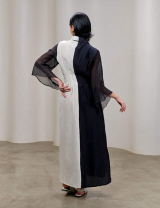 Celeste white and black dress