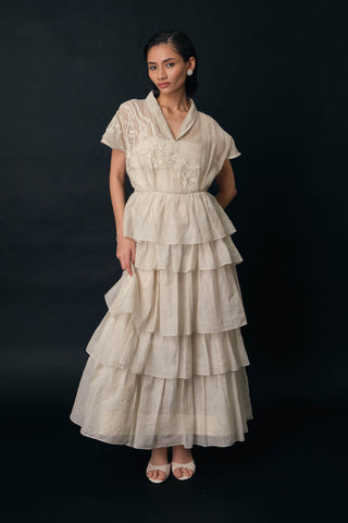 Essence beige tier dress