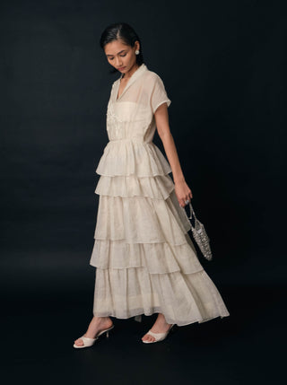 Essence beige tier dress