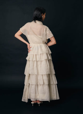 Essence beige tier dress
