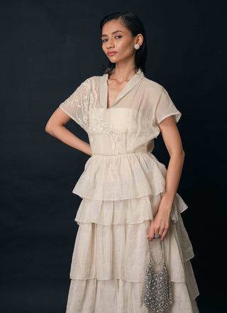 Essence beige tier dress