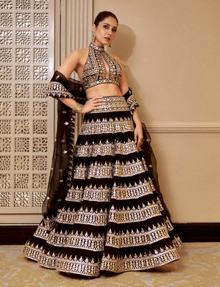 Farheen black lehenga set