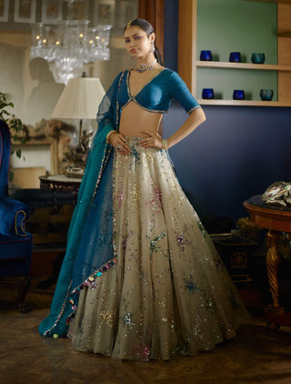 Rangeela slate gray lehenga set
