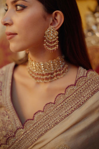 Shah gul aubergine sari and blouse
