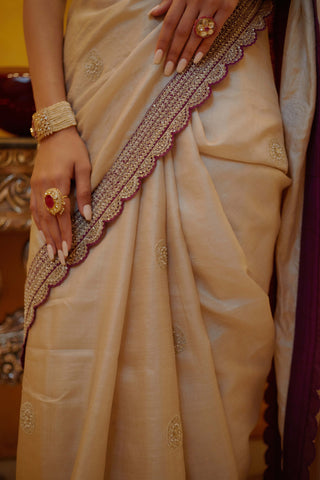Shah gul aubergine sari and blouse