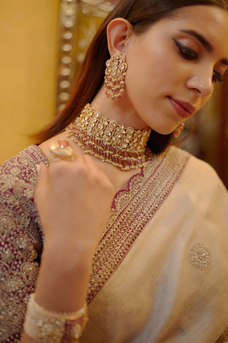 Shah gul aubergine sari and blouse