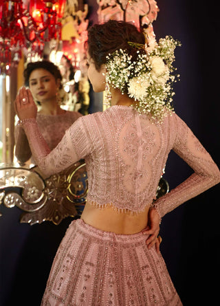 Prisha frosty pink lehenga set