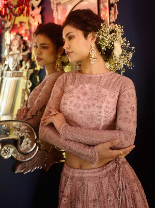 Prisha frosty pink lehenga set