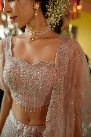Prisha frosty pink lehenga set