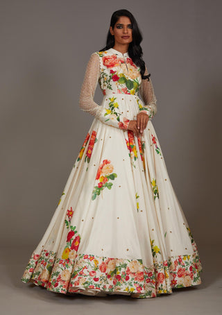 Rohit Bal-Floral Multicolor Anarkali Set-INDIASPOPUP.COM