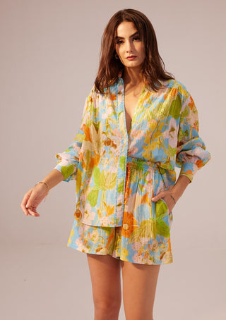 Reena Sharma-Iris Multicolor Floral Shirt And Shorts-INDIASPOPUP.COM