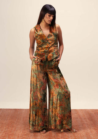 Reena Sharma-Green Nargis Waist Coat And Pants Set-INDIASPOPUP.COM
