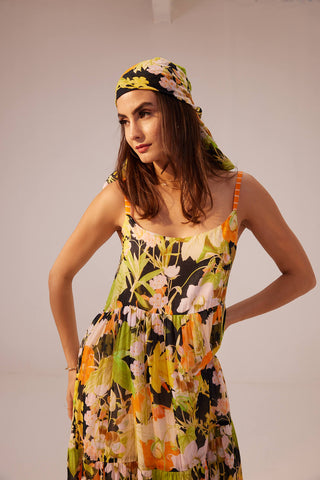 Reena Sharma-Camellia Tiered Cami Dress-INDIASPOPUP.COM