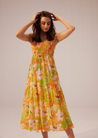 Reena Sharma-Ahana Yellow Cami Dress-INDIASPOPUP.COM