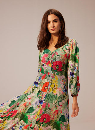 Reena Sharma-Eden Floral Midi Dress-INDIASPOPUP.COM