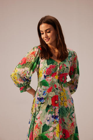 Reena Sharma-Eden Floral Midi Dress-INDIASPOPUP.COM