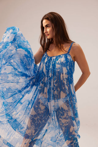 Reena Sharma-Azure Blue Cami Dress-INDIASPOPUP.COM