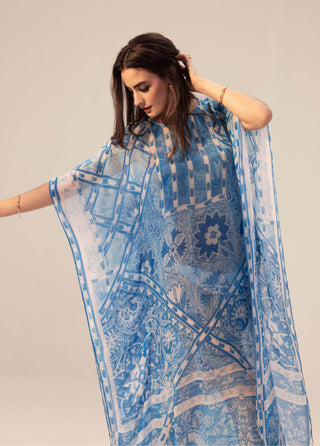 Reena Sharma-Aisha Blue Kaftan-INDIASPOPUP.COM