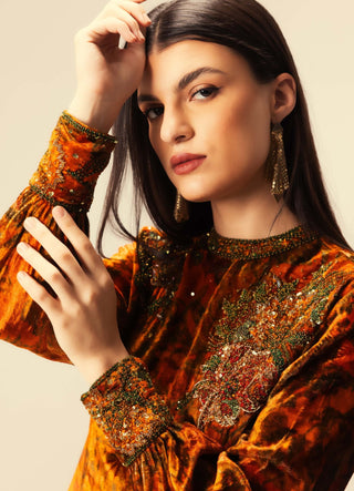 Nargis rust tunic and pants