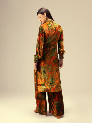 Nargis green embroidered tunic and pants