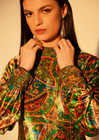 Nikita green embellished tunic and pants