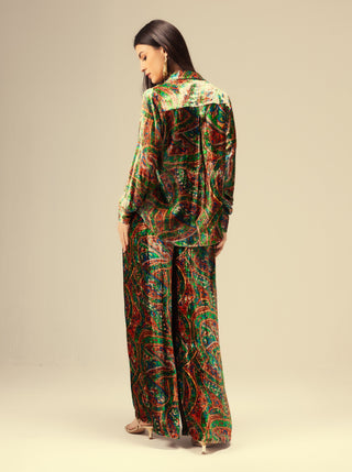 Amaya green printed tunic and pants