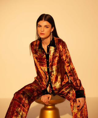 Amay red printed shirt and pants