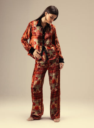 Amay red printed shirt and pants