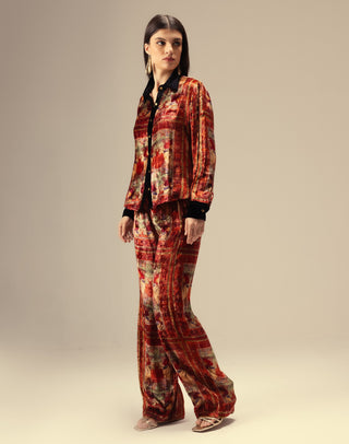 Amay red printed shirt and pants