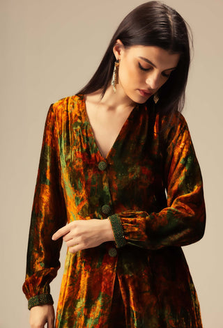 Nargis front open tunic and pants