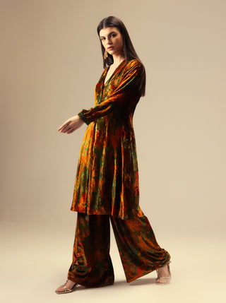 Nargis front open tunic and pants