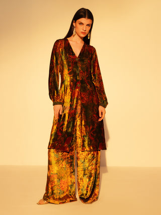 Nargis front open tunic and pants