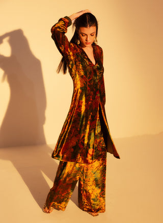 Nargis front open tunic and pants