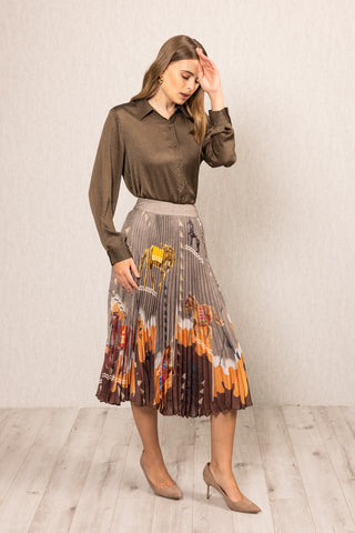 Tawny pleated skirt