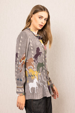 Knight pleated shirt