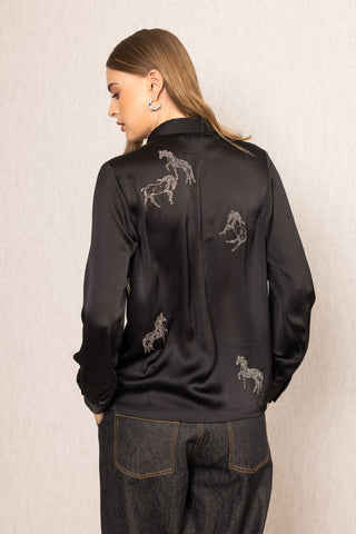 Lyla black button-down shirt