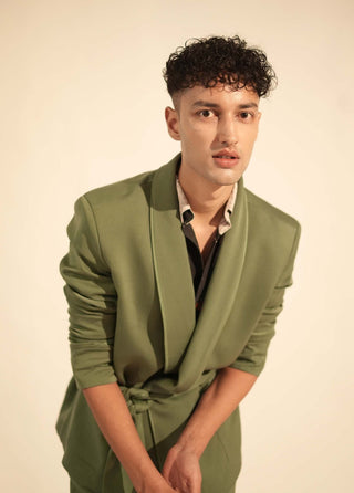 Nikita Mhaisalkar Men-Jade Green Blazer And Pant Set-INDIASPOPUP.COM