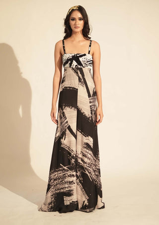 Nikita Mhaisalkar-Black White Printed Jumpsuit-INDIASPOPUP.COM