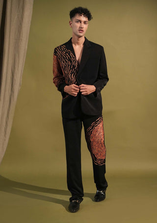 Nikita Mhaisalkar Men-Black Embroidery Blazer And Pant Set-INDIASPOPUP.COM