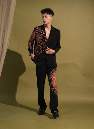 Nikita Mhaisalkar Men-Black Embroidery Blazer And Pant Set-INDIASPOPUP.COM